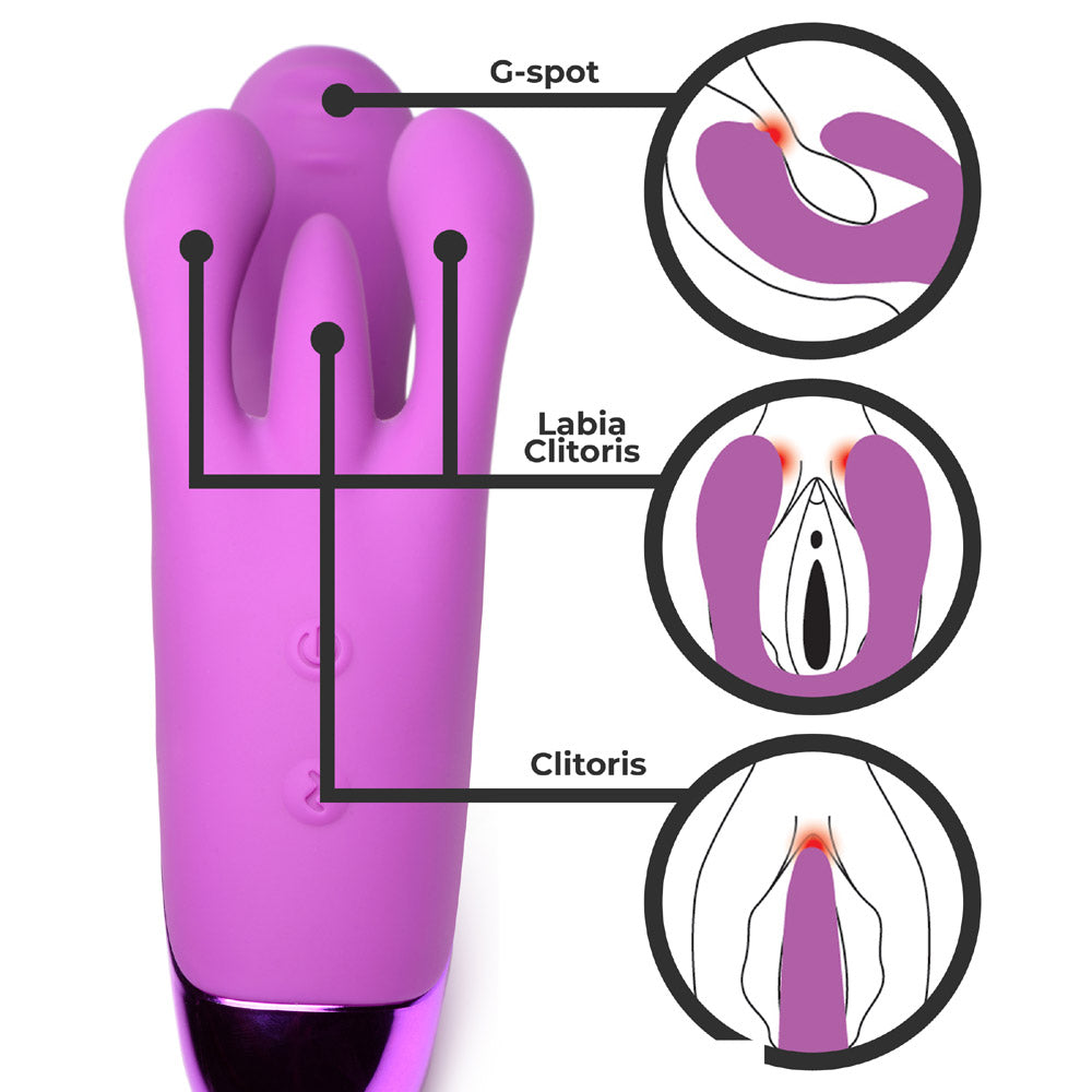 10X Triple Rabbit Silicone Vibrator