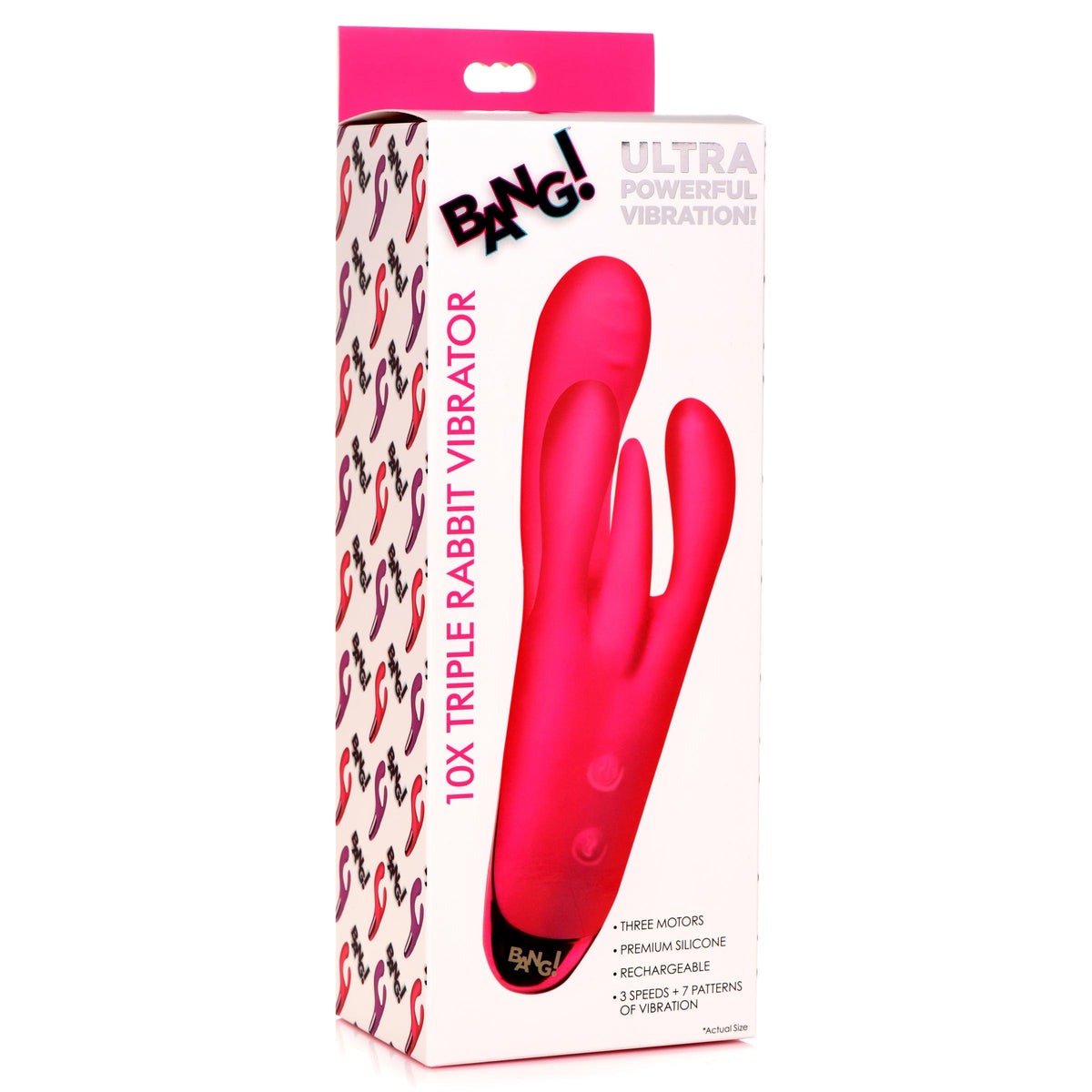 10X Triple Rabbit Silicone Vibrator