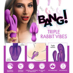 10X Triple Rabbit Silicone Vibrator